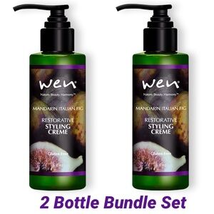 Wen Restorative Styling Creme Mandarin Italian Fig 6 oz Bottles 2 Pc Set Chaz